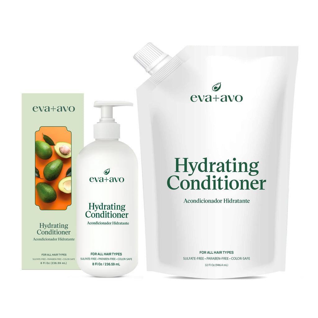 EVA + AVO Shampoo and Conditioner Set – Cleansing Shampoo and Hydrating  Conditioner with Avocado Oil and Wild Rosemary for All Hair Types – 8 Fl Oz